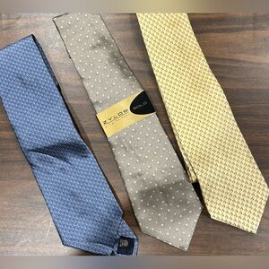 Vintage Men's Tie Set - Blue, Gray, Yellow